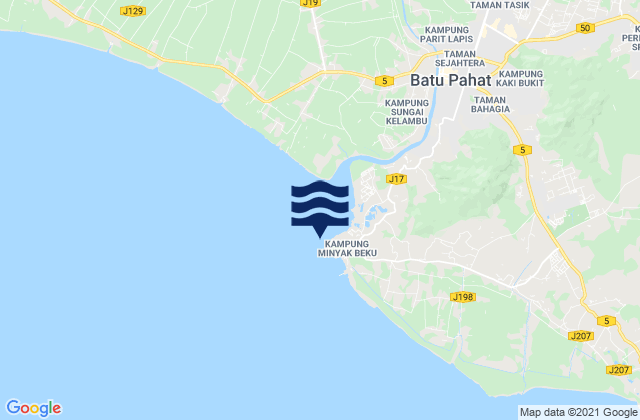 Mapa de mareas Kuala Batu Pahat, Malaysia