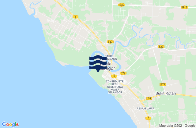 Mapa de mareas Kuala Selangor, Malaysia