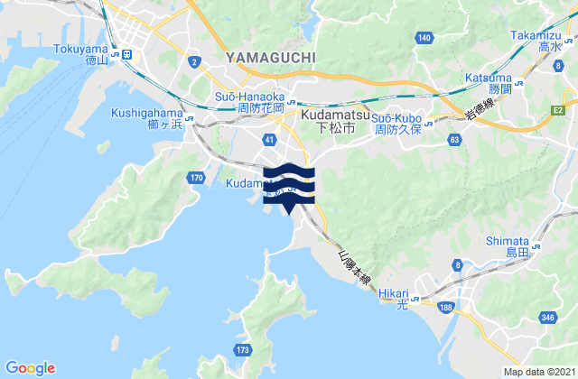 Mapa de mareas Kudamatsu, Japan