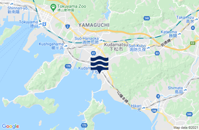 Mapa de mareas Kudamatsu Shi, Japan