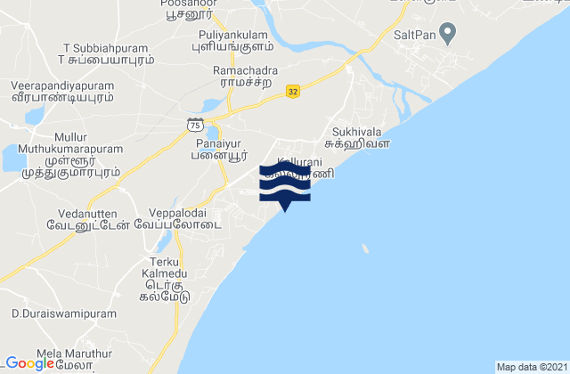 Mapa de mareas Kulattūr, India