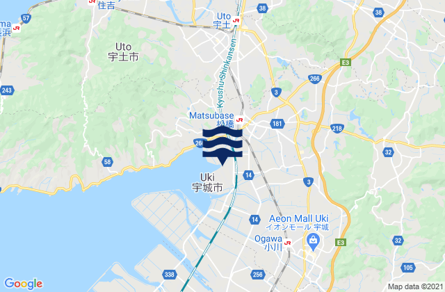 Mapa de mareas Kumamoto, Japan