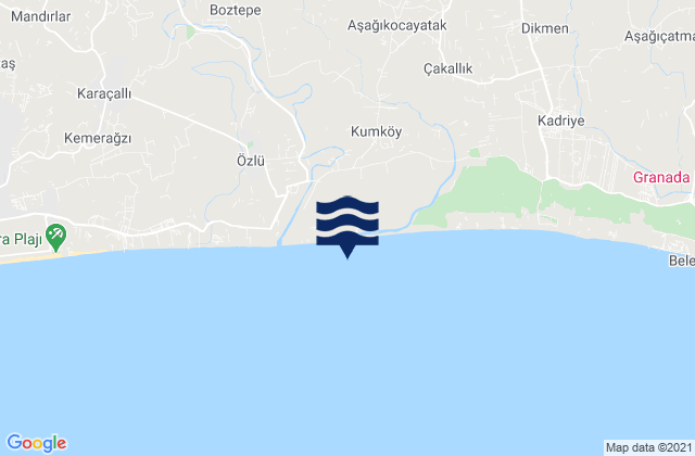 Mapa de mareas Kumköy, Turkey