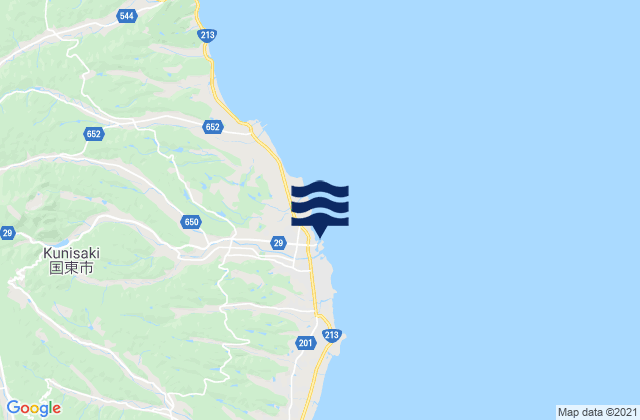 Mapa de mareas Kunisaki-shi, Japan