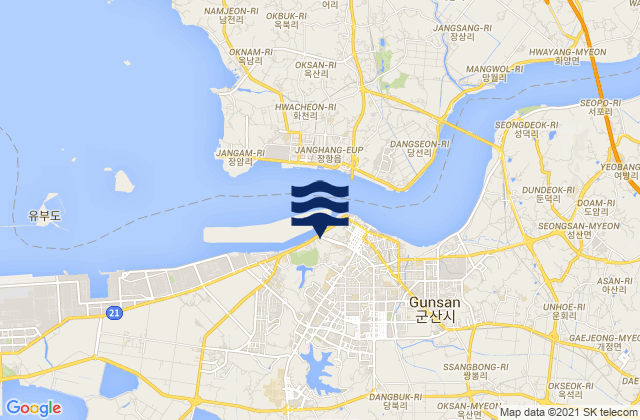 Mapa de mareas Kunjan, South Korea