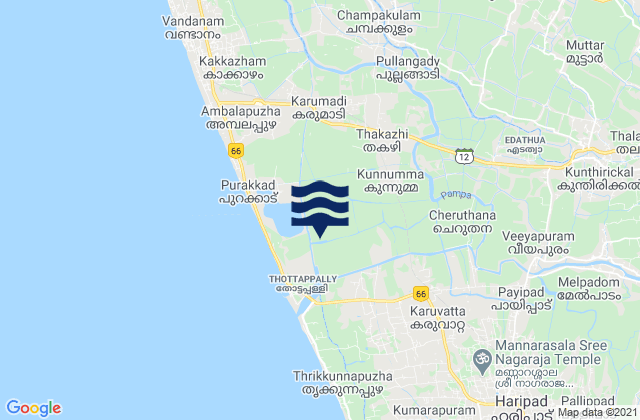 Mapa de mareas Kunnumma, India