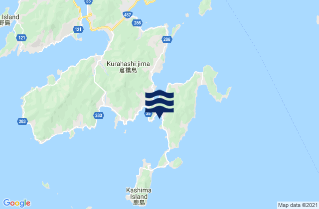 Mapa de mareas Kurahashi, Japan