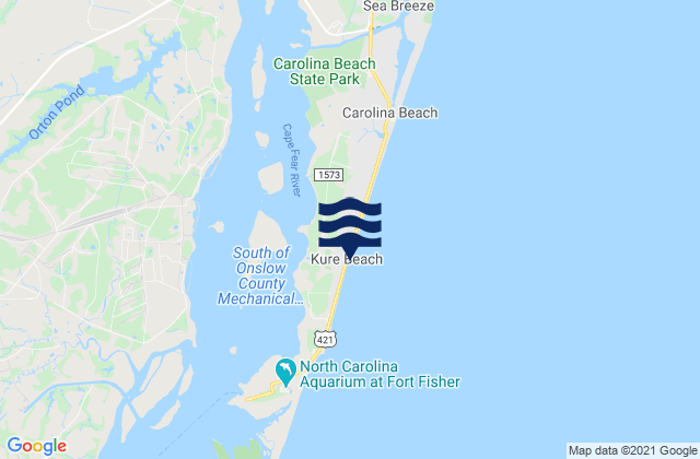 Mapa de mareas Kure Beach, United States