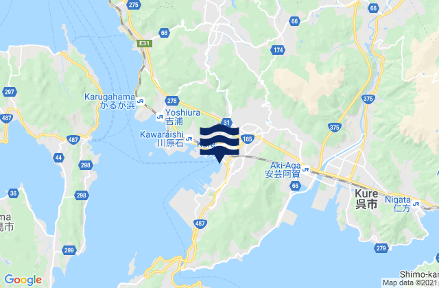 Mapa de mareas Kure, Japan