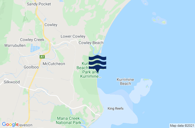 Mapa de mareas Kurrimine Beach, Australia