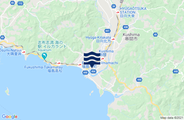 Mapa de mareas Kushima, Japan