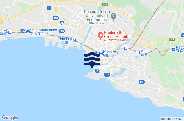 Mapa de mareas Kushiro, Japan