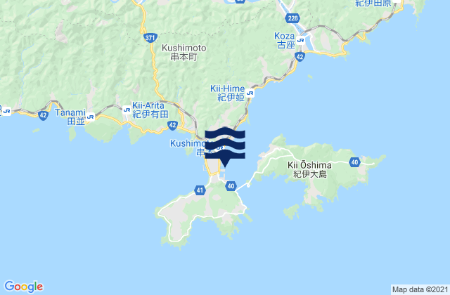 Mapa de mareas Kusimoto, Japan