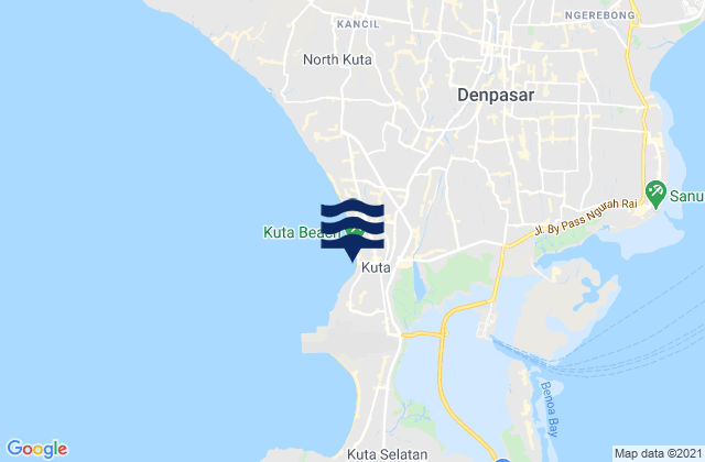Mapa de mareas Kuta, Indonesia