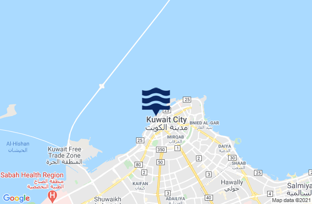 Mapa de mareas Kuwait City, Kuwait