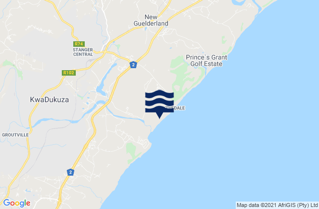 Mapa de mareas KwaDukuza, South Africa