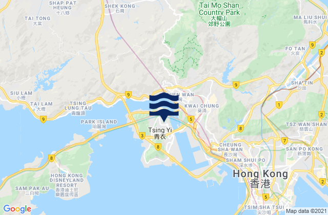 Mapa de mareas Kwai Tsing, Hong Kong