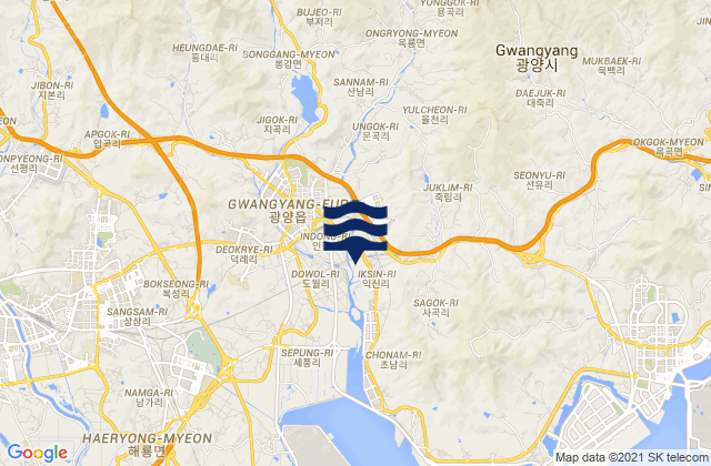 Mapa de mareas Kwangyang, South Korea