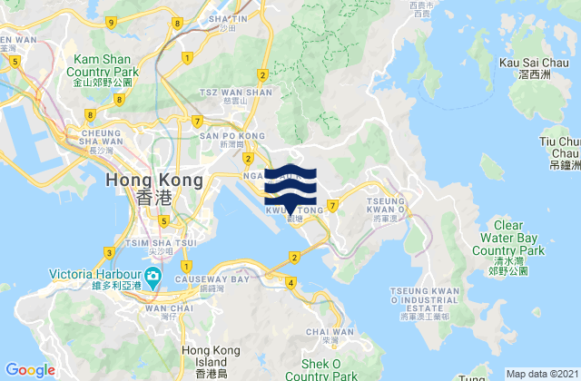 Mapa de mareas Kwun Tong, Hong Kong
