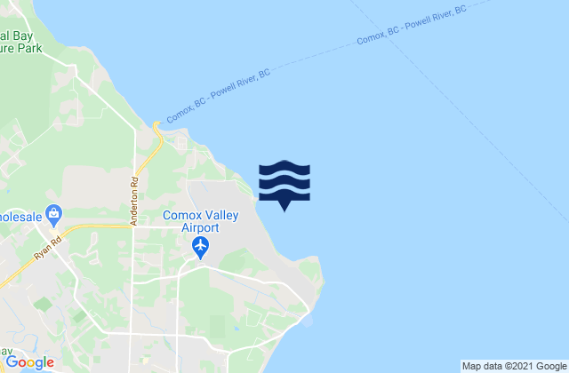 Mapa de mareas Kye Bay, Canada