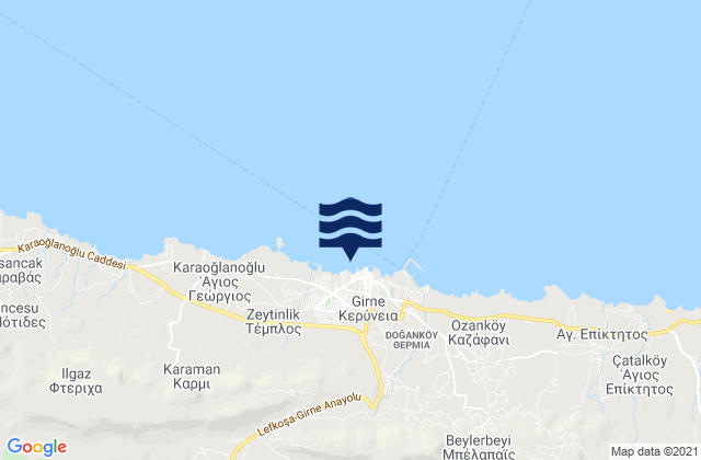 Mapa de mareas Kyrenia, Cyprus