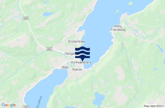 Mapa de mareas Kyrksæterøra, Norway