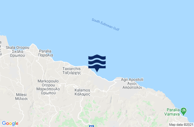 Mapa de mareas Kálamos, Greece