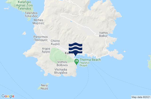 Mapa de mareas Kálymnos, Greece