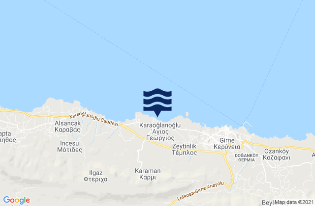 Mapa de mareas Kármi, Cyprus