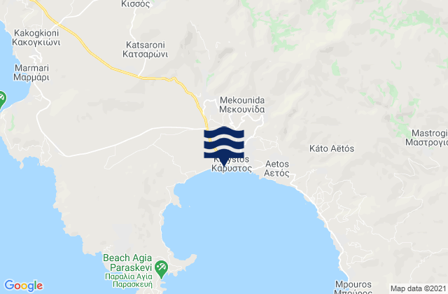 Mapa de mareas Kárystos, Greece