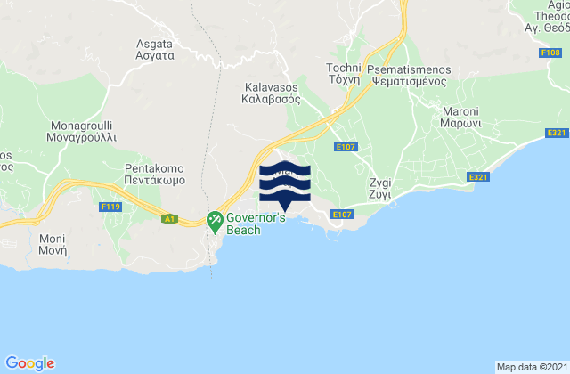 Mapa de mareas Káto Drys, Cyprus