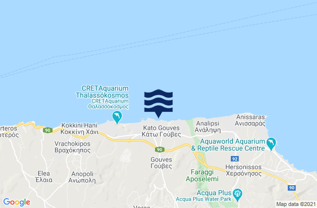 Mapa de mareas Káto Goúves, Greece