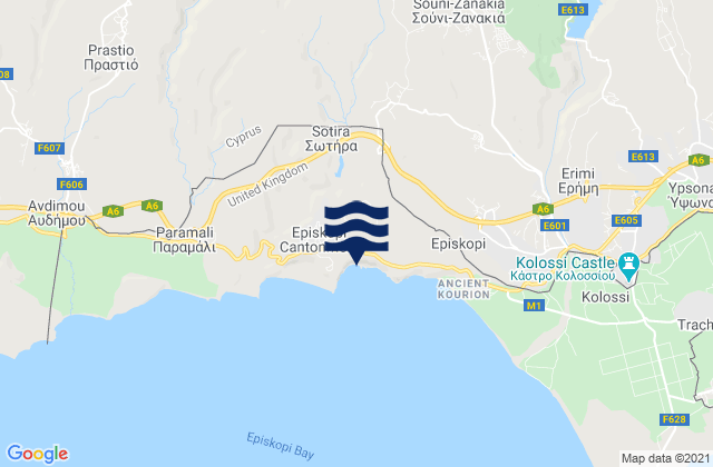 Mapa de mareas Káto Kivídes, Cyprus