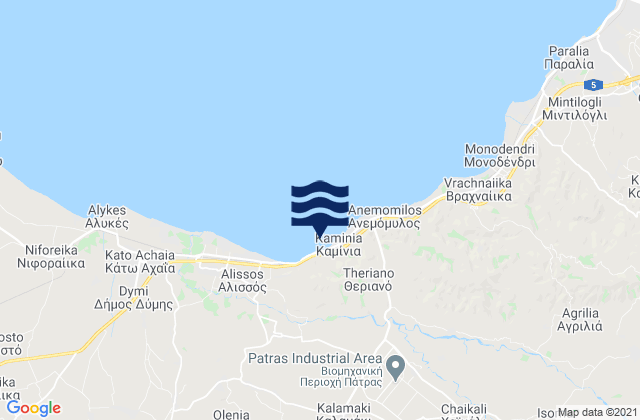 Mapa de mareas Káto Mazaráki, Greece