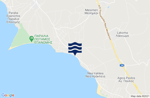Mapa de mareas Káto Scholári, Greece