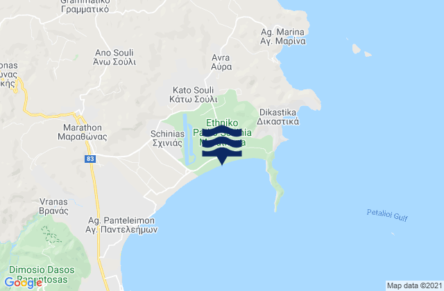 Mapa de mareas Káto Soúlion, Greece