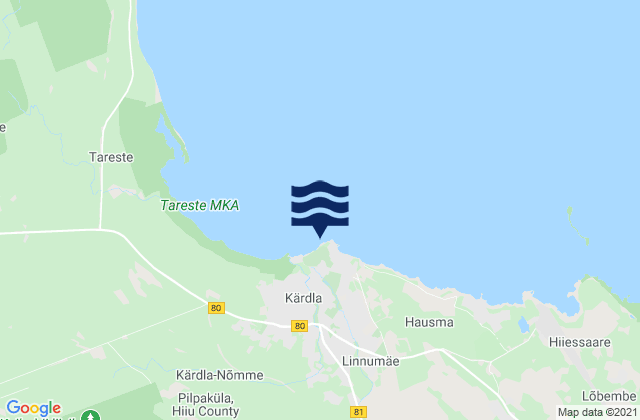 Mapa de mareas Kärdla, Estonia