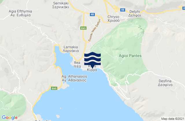 Mapa de mareas Kírra, Greece