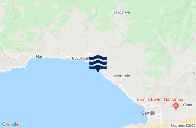 Mapa de mareas Küçükkumla, Turkey
