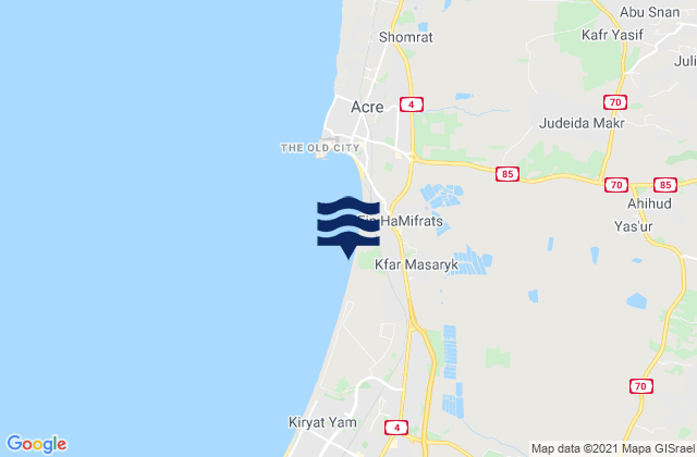 Mapa de mareas Kābūl, Israel