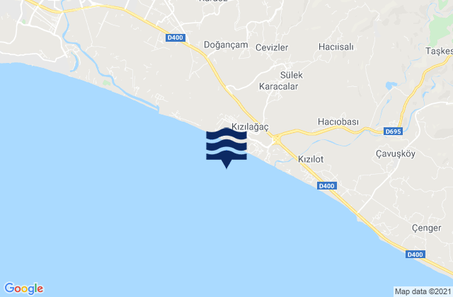 Mapa de mareas Kızılağaç, Turkey