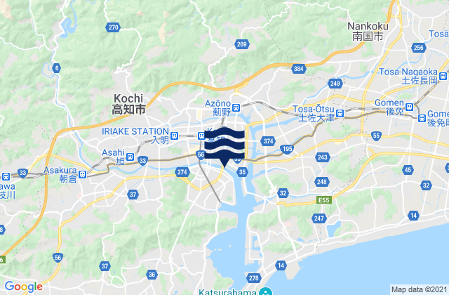 Mapa de mareas Kōchi Shi, Japan