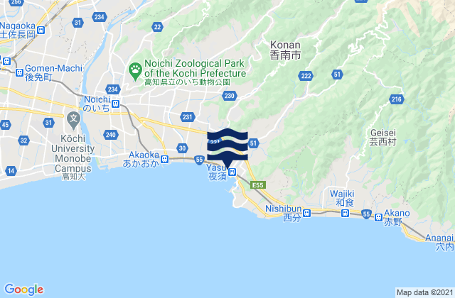 Mapa de mareas Kōnan Shi, Japan