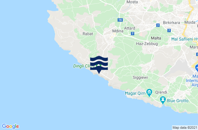 Mapa de mareas L-Imdina, Malta