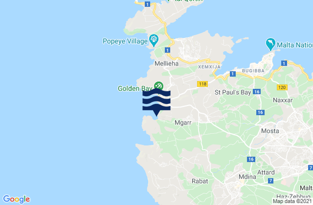 Mapa de mareas L-Imġarr, Malta