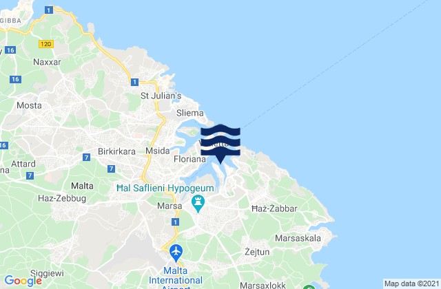 Mapa de mareas L-Isla, Malta