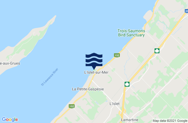 Mapa de mareas L'Islet-sur-Mer, Canada