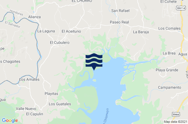 Mapa de mareas La Alianza, Honduras