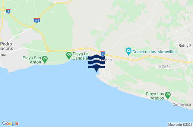 Mapa de mareas La Bahia, Dominican Republic