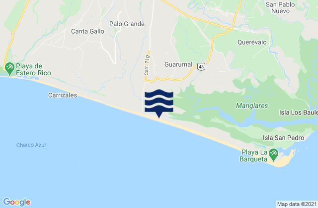 Mapa de mareas La Barqueta, Panama